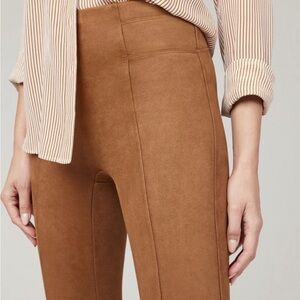 SPANX Womens Faux Suede Leggings Rich Caramel Tummy Control Hi Waist Size M NWOT